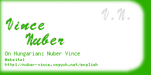 vince nuber business card